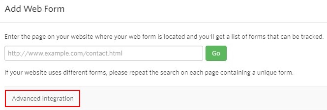Add Web Form Tracking Advanced