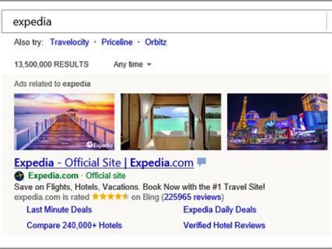 Expedia Image for Bing Ads conversion rate improvement