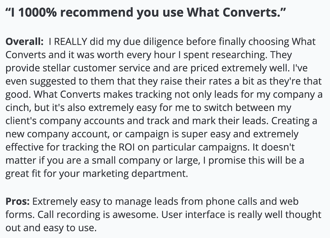 WhatConverts: I 1000% recommend you use WhatConverts