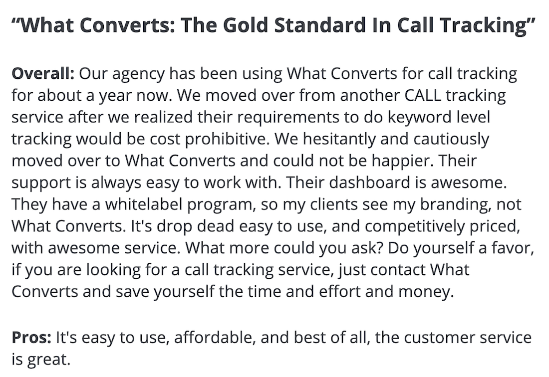WhatConverts review: WhatConverts is the Gold Standard in Call Tracking