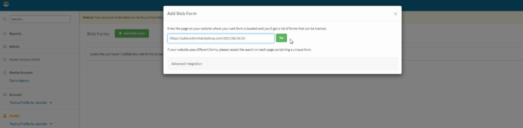Contact Form 7 tracking is as simple as pasting your URL in WhatConverts