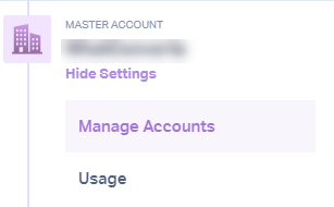 Manage Accounts under Master Account