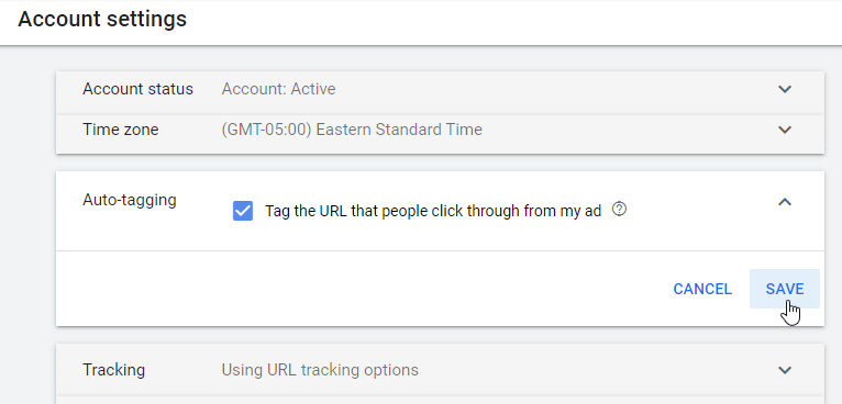 Turn on AutoTagging in Google Ads